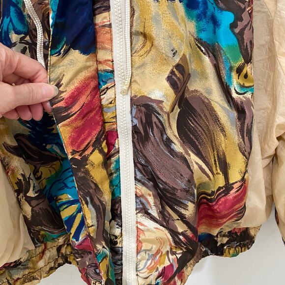 Vintage Braetan 80s Windbreaker Jacket Womens Size M Oversized Painterly* - Picture 7 of 12